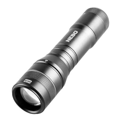 Imagen de NEBO Newton Linterna LED impermeable negra de 500 lúmenes, funciona con pilas AA base magnética