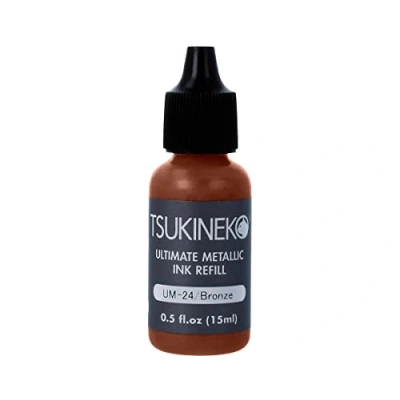 Imagen de Tsukineko Tinta Encore Color Bronce metálica Brillante Recarga 15ml. Bote cánula, Talla única
