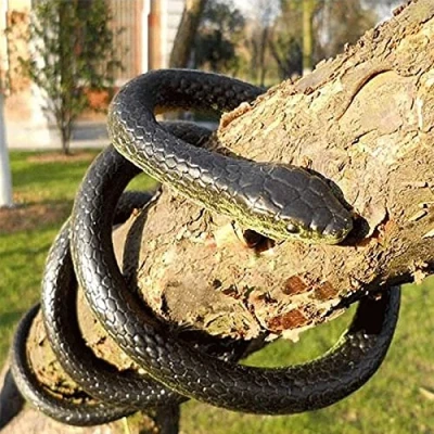 Imagen de LANTING Serpiente de Goma Realista, Serpiente, Goma, 130 cm Largo, Mamba, para Accesorios jardín ahuyentar pájaros, Rellenos, decoración Halloween.