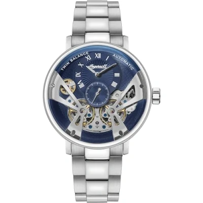 Imagen de Ingersoll Reloj Automático The Tennessee 45mm para Caballero con Esfera Azul y Pulsera de Acero Inoxidable Plateada I13104