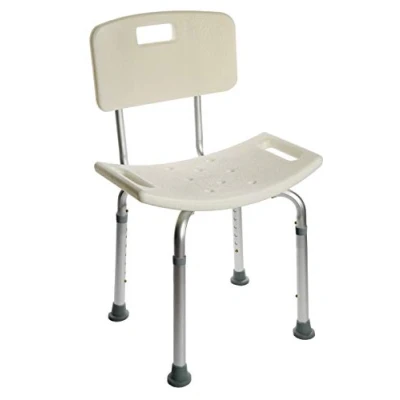 Imagen de OrtoPrime Silla para Ducha Ortopédica Taburete Baño con Respaldo Asiento Regulable en Altura Personas Mayores Antideslizante