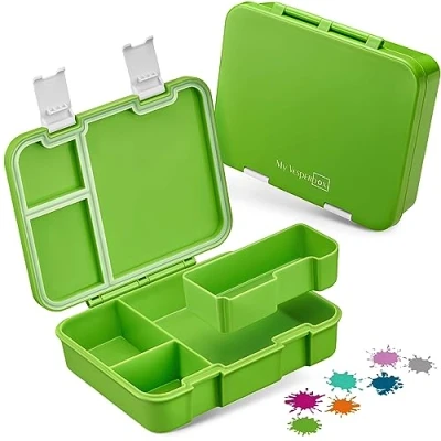Imagen de My Vesperbox Jin Bento Box Niños Fiambrera Extremadamente resistente ideal para guardería y escuela (verde)