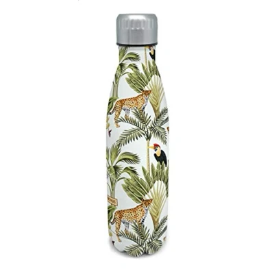 Imagen de NERTHUS FIH 514 Termo Doble Pared para frios y Calientes Diseño Selva de Acero Inoxidable Libre BPA, 18/8, Jungla, 0.5 L