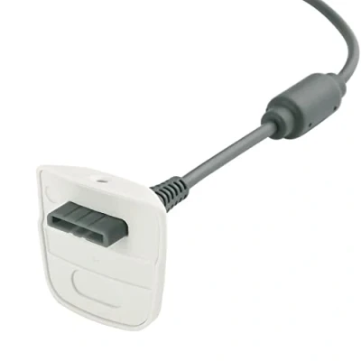 Imagen de CABLEPELADO Cable carga para el Mando Inalámbrico Compatible con Xbox 360 Cargador USB 4800 mAh 2.0 de 1.80 metros Gris