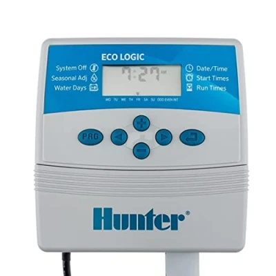 Imagen de GNCGarden Programador de riego eléctrico Eco Logic 4 Estaciones Interior Hunter ELC 401I E Temporizador para 24V