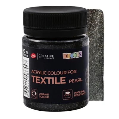 Imagen de Pintura Textil Efecto Purpurina Negro 50ml Colores Con Alta Pigmentación Hecho Por Neva Palette
