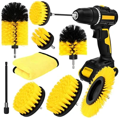 Imagen de Cepillo de Taladro 8PCS para Eléctrico Cepillos Tapiceria Brocha Limpieza Kit Limpiar Coche, Baño, Cerámica, Piso, Cocina, Esquinas, Azulejos y Automóviles