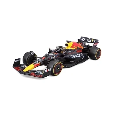 Imagen de Bburago RedBull RB18 (2022): Modelo de Coche a Escala 1:24, #1 MAX Verstappen, Carcasa rígida, Azul (18 28026V)