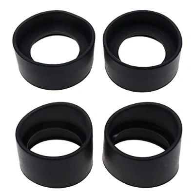 Imagen de eMagTech 4 Piezas de Cubierta Ocular para microscopio estéreo 32 a 36 mm, oculares Goma Suave, Protectores Ojos, 2 ángulo Oblicuo y Plano Negro