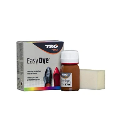 Imagen de TRG The One Tinte para Calzado y Complementos de Piel Tintura zapatos Piel, Lona Sintética con Esponja aplicadora Easy dye #179 Walnut, 25ml