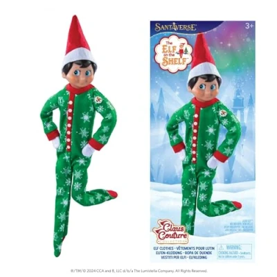 Imagen de Claus Couture Collection of Elf on The Shelf Clothes 2024 (Snowflake Snuggle Onesie PJs)