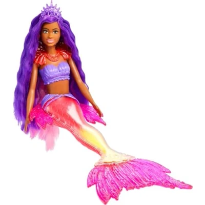 Imagen de Barbie Mermaid Power Brooklyn Muñeca Sirena con Pelo Rojo, Cola fantasía, Ave fénix, Cepillo y Accesorios de joyería, Juguete Regalo +3 años (Mattel HHG53)