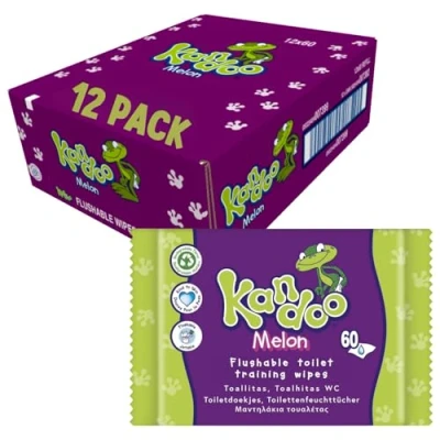 Imagen de Kandoo toallitas de melón, paquete 12 (720 en total)