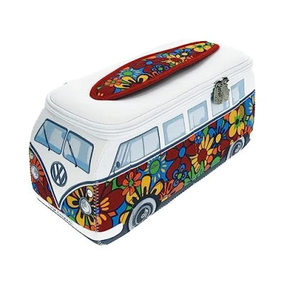 Imagen de Brisa VW Collection Bolsa de Neopreno Universal para Maquillaje, Viajes y Farmacia Volkswagen T1 Camper Bus (Flower/Multicolor/Pequeña).