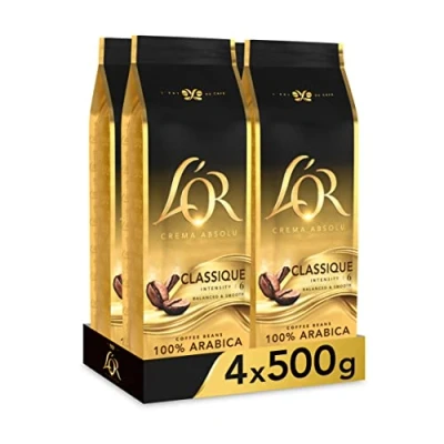 Imagen de L&#039;OR Espresso Classique Café en Grano Natural Intensidad 6 4x500g Amazon Exclusive