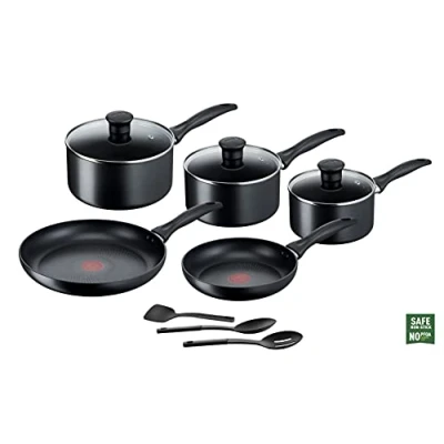 Imagen de Tefal Induction G155S844 Batería de cocina antiadherente (8 piezas), color negro