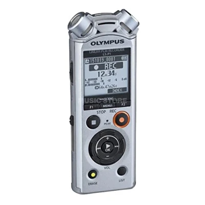 Imagen de Olympus LS P1 Grabadora de Audio Digital Alta Resolución con Micrófonos Estéreo Direccionales, Ligación USB, Cancelación Ruido, Micrófono Zoom, Modo Automático Inteligente y Memoria 4 GB
