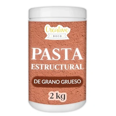 Imagen de Creative Deco Pasta Estructural de Grano Grueso 2 kg Color Ladrillo para Proyectos Artísticos Pintura Acrílica Fácil Usar con Espátula Crear Efectos 3D, Estructuras, Texturas