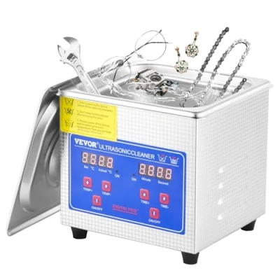 Imagen de VEVOR Limpiador ultrasónico 15L, Ultrasonidos Profesional 400W, Máquina de Ultrasonido con Temporizador Digital Temperatura Ajustable, para Limpieza Joyas, Gafas, Laboratorio