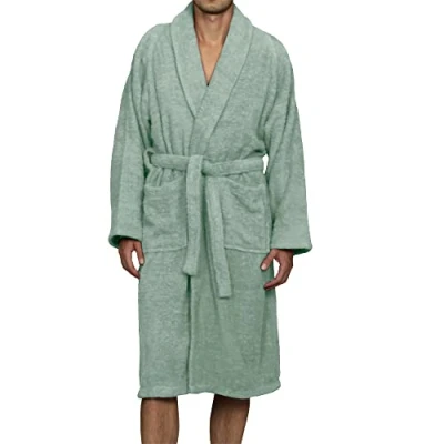 Imagen de Superior Albornoz de algodón Felpa, pequeño, Unisex, Color Verde Salvia