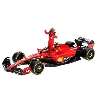 Imagen de Bburago Burago Maqueta Coche Fórmula 1, Carlos Sainz, Ferrari SF 23, Escala 1/24, Incluye Figura piloto, Maquetas Coches, Miniatura de colección, F1, Regalos para coleccionistas, +14 años (78060)