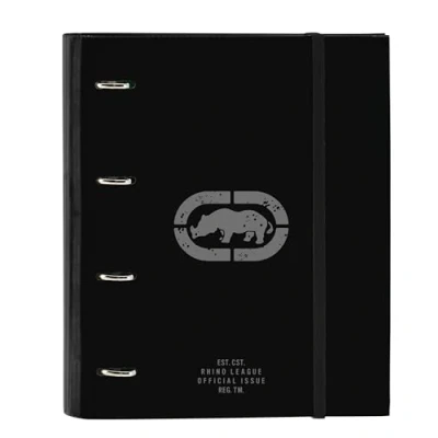 Imagen de Safta ECKO UNLTD. Rhino Carpeta 4 Anillas de 35 cm con 100 Hojas A4, Ideal para Niños Diferentes Edades, Cómoda y Versátil, Calidad Resistencia, 27x3.5x32 cm, Color Gris/Negro