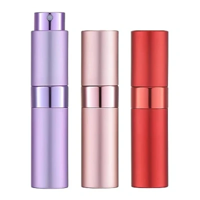 Imagen de Toureal 8ML Atomizador Perfume (3 Piezas) Bote Spray Pulverizador Vacía, Dosificador para Colonia (Rojo, Rosa, Violeta)