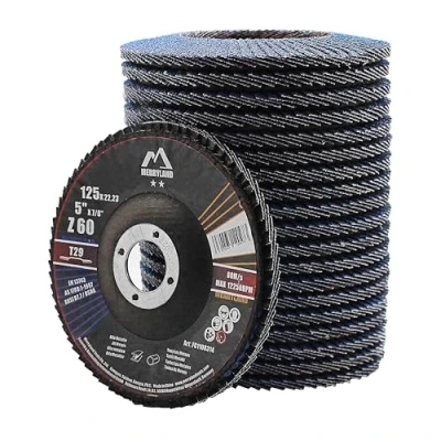 Imagen de Merryland Disco De Láminas Lijadoras 125 Metal para Amoladora Angular, 125mm Grano 60 T29 20 Piezas, Corindón Circonio Azul Acero INOX Hierro, Craft Line FC1108314