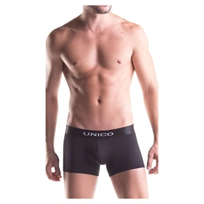 Imagen de Unico Boxer Corto Intenso Microfibra Ropa Interior para Hombres, Negro, Ta. M