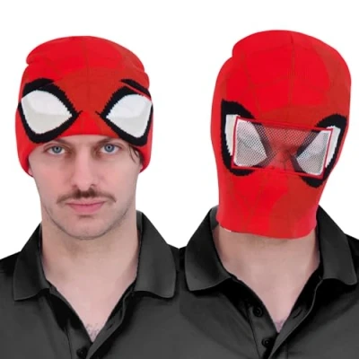 Imagen de Concept One Marvel Spider Man Miles Morales Gorro de Punto con diseño Calavera Invierno Boina, Rosso, Taille Unique Unisex Adulto