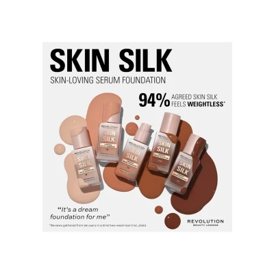 Imagen de Makeup Revolution, Skin Silk Serum Foundation, Light to Medium Coverage, Contains Hyaluronic Acid, F12, 23ml