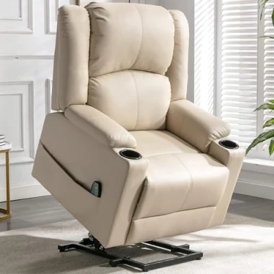 Imagen de COMHOMA Sillón Relax Masaje reclinable electrico con 8 Puntos de Vibrante Función, Calor Lumbar poltrona reclinável levantapersonas