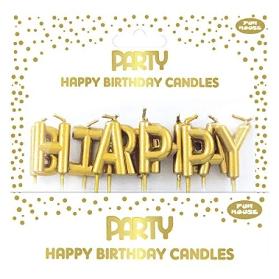 Imagen de Clairefontaine 24330 GC Un juego de velas metálicas con forma letra para la inscripción &quot;Happy Birthday&quot;