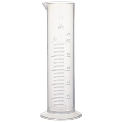 Imagen de Vitlab Cilindro medidor de polipropileno, forma baja, pie redondo, capacidad 100 ml