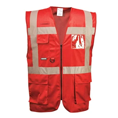 Imagen de Portwest Chaleco Iona Executive, Tamaño: L, Color: Rojo, F476RERL