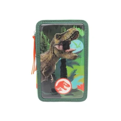 Imagen de CyP Brands Jurassic World, Estuche, Plumier de 3 Pisos, Material Escolar, Multicolor, Producto Oficial