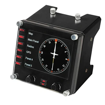 Imagen de Logitech G Panel de instrumentos Saitek Pro Flight Tablero del simulador vuelo, pantalla LCD a color 3.5 pulgadas, 15 opciones pantalla, conexión USB, modular negro