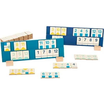 Imagen de Small Foot 11716 Juego de colocación números Rummy, Madera, Mesa, Colores Modernos. a Partir 7 años 2 4 Jugadores