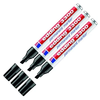 Imagen de edding Rotulador permanente 3300, recargable, 1 5 mm (3 negros)