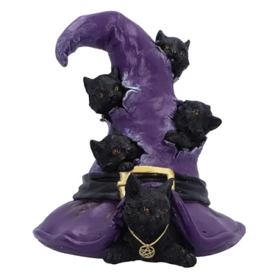 Imagen de Nemesis Now Magical Mischief Figura de Gato Negro 14 cm, Resina, Adorno Negro, artículos Regalo coleccionables, Fundido en la Mejor Pintado a Mano por Expertos