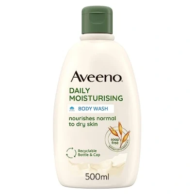 Imagen de Aveeno. Gel de baño. Jabón limpiador hidratación diaria ligeramente perfumado, hecho con avena natural apto para pieles secas y/o sensibles, 500 ml