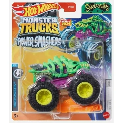 Imagen de Hot Wheels Monster Trucks Nuevo para 2024 escala 1:64 (Power Smashers Skelesaurus 1/7)