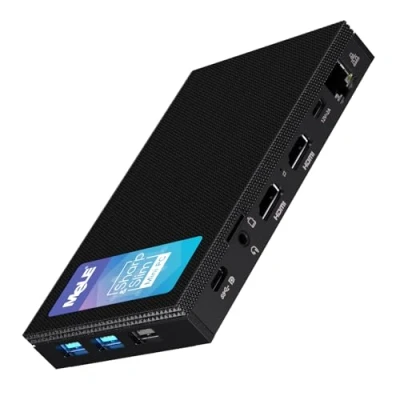 Imagen de MeLE Quieter4C Mini PC sin Ventilador Windows 11 Pro 8GB DDR4 256GB ROM Micro Alder Lake N100(hasta 3.4GHz) de Factor Forma pequeño USB C HDMI 4K@60 Triple Pantalla Ordenadores sobremesa