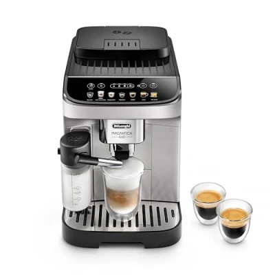 Imagen de De&#039;Longhi Magnifica Evo ECAM292.81.SB Cafetera automática con sistema de leche, 7 botones selección directa para capuchino, espresso y otras especialidades café, panel control, función 2