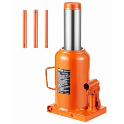Imagen de VEVOR Gato Hidráulico de Botella 50 T Manual Soldado Rango Elevación 280 440 mm Mango Largo 3 Secciones para Automóviles, Reparación Ingeniería Industrial