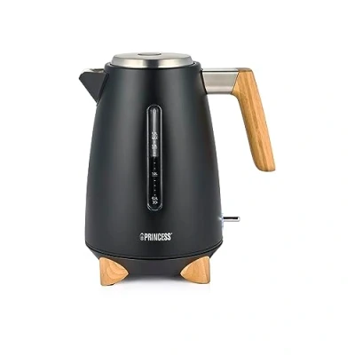 Imagen de Hervidor Princess Pure 1,7 L Diseño de bambú Giratorio 360 3000 W Negro mate