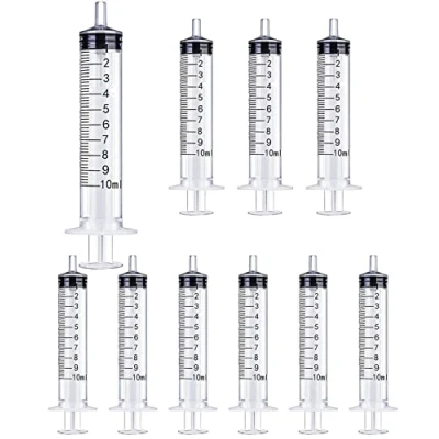Imagen de GSSFASHION 10 jeringuillas sin aguja de ml/10 cc para manualidades, alimentación mascotas, industria y ciencia (10 ml), transparente