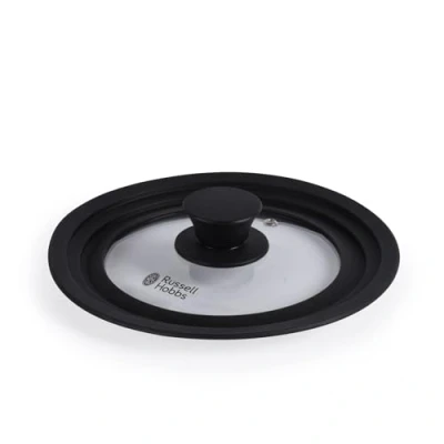 Imagen de Russell Hobbs Tapa universal de cacerola, vidrio templado con ventilación vapor, se adapta a sartenes 16 cm, 18 20 cm y ollas inteligentes clip, juegos sartenes, utensilios cocina
