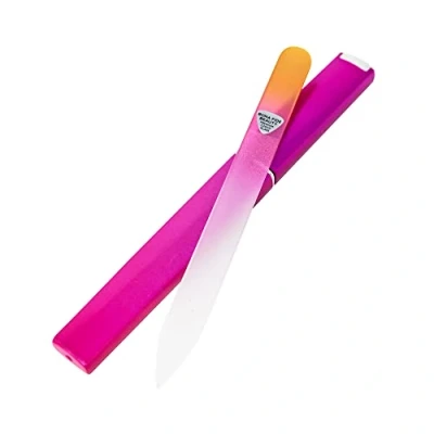 Imagen de Bona Fide Beauty lima de uñas vidrio para manicura profesional, precisión experta + acabado suave, checo transparente alta calidad (oro magenta)