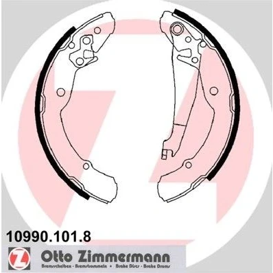 Imagen de ZIMMERMANN 10990.101.8 Zapatas de Freno 230 32 con palanca, Foto correspondiente a la entrega SKODA: Octavia I Hatchback, SEAT: Inca